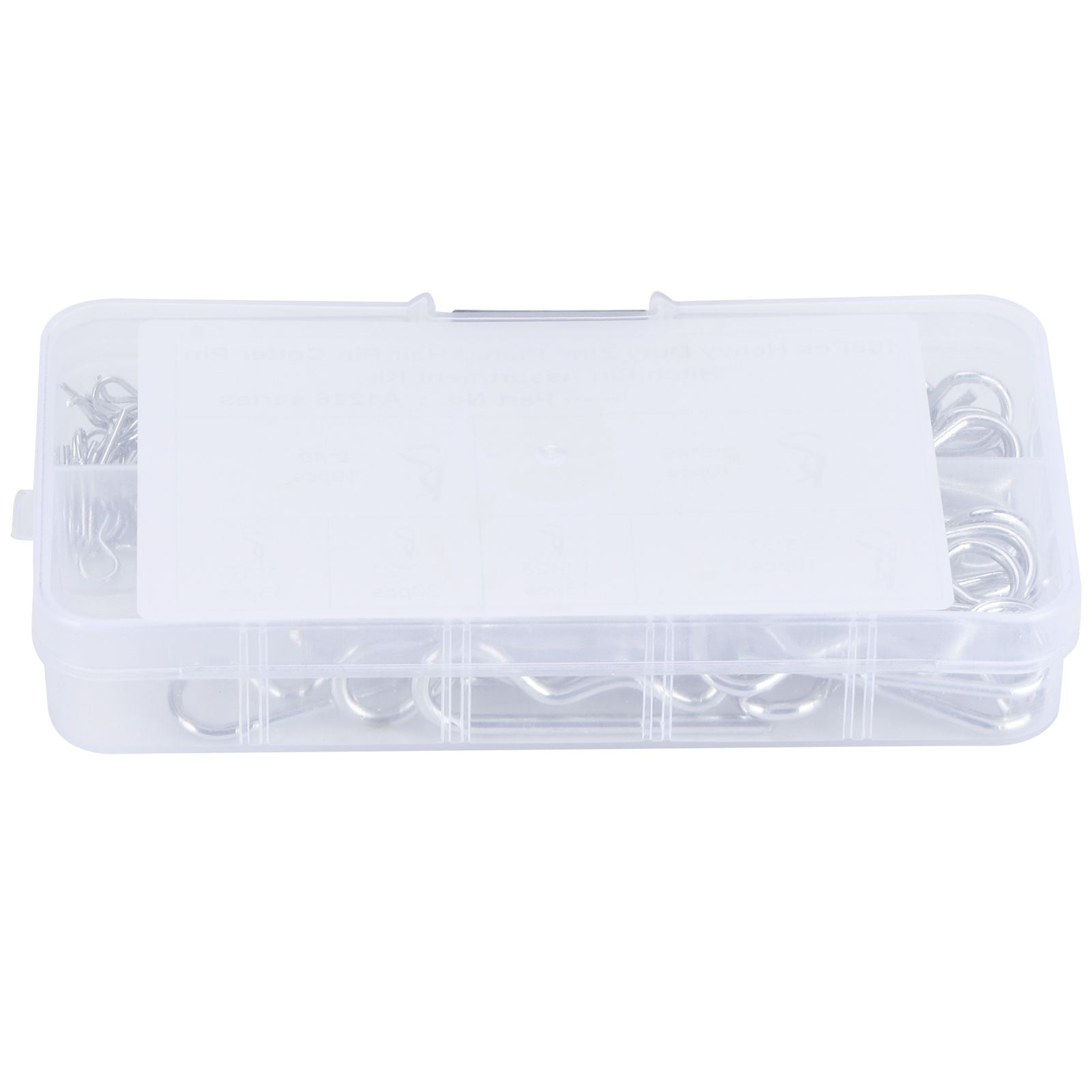100Pcs R Cotter Pins Tractor Pin Clips with Plastic Box Assortment Kit Fastener Clip Set