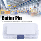 100Pcs R Cotter Pins Tractor Pin Clips with Plastic Box Assortment Kit Fastener Clip Set