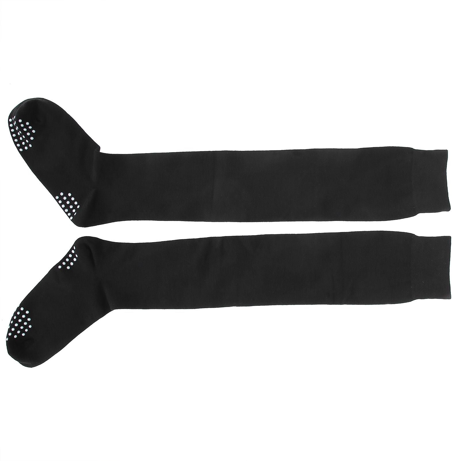 Women Yoga Socks Non Slip Warm Thigh High Stockings for Fitness Latin Dance Sports Black