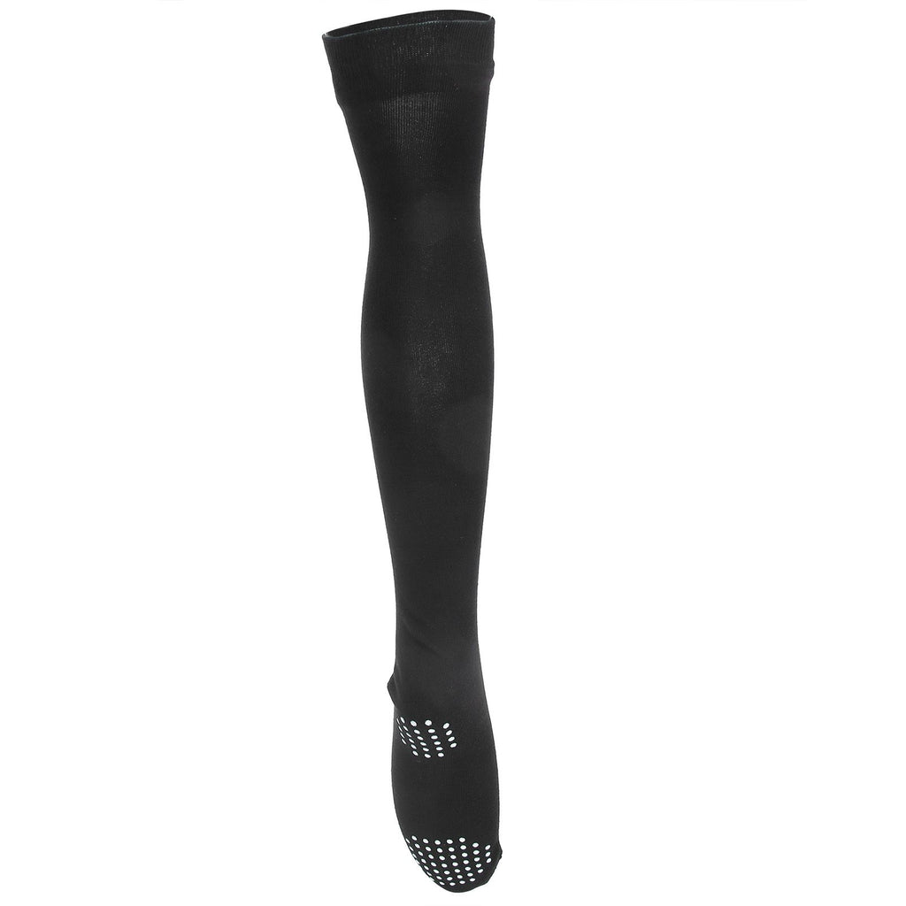 Women Yoga Socks Non Slip Warm Thigh High Stockings for Fitness Latin Dance Sports Black
