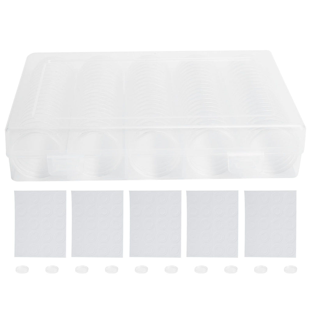 100PCS Transparent Coin Storage Box 17/20/25/27/30mm Round Coin Capsules Containers Protector