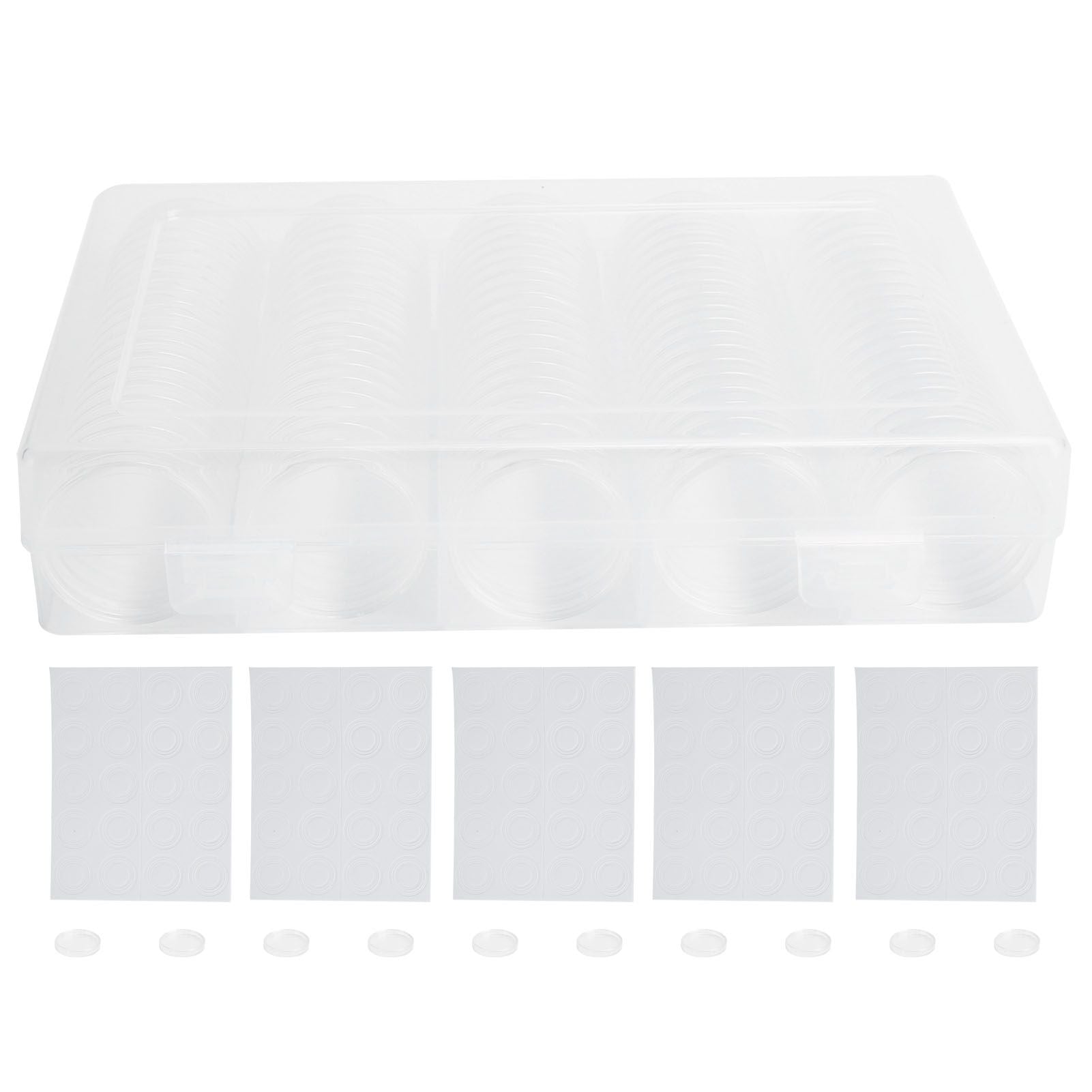 100PCS Transparent Coin Storage Box 17/20/25/27/30mm Round Coin Capsules Containers Protector