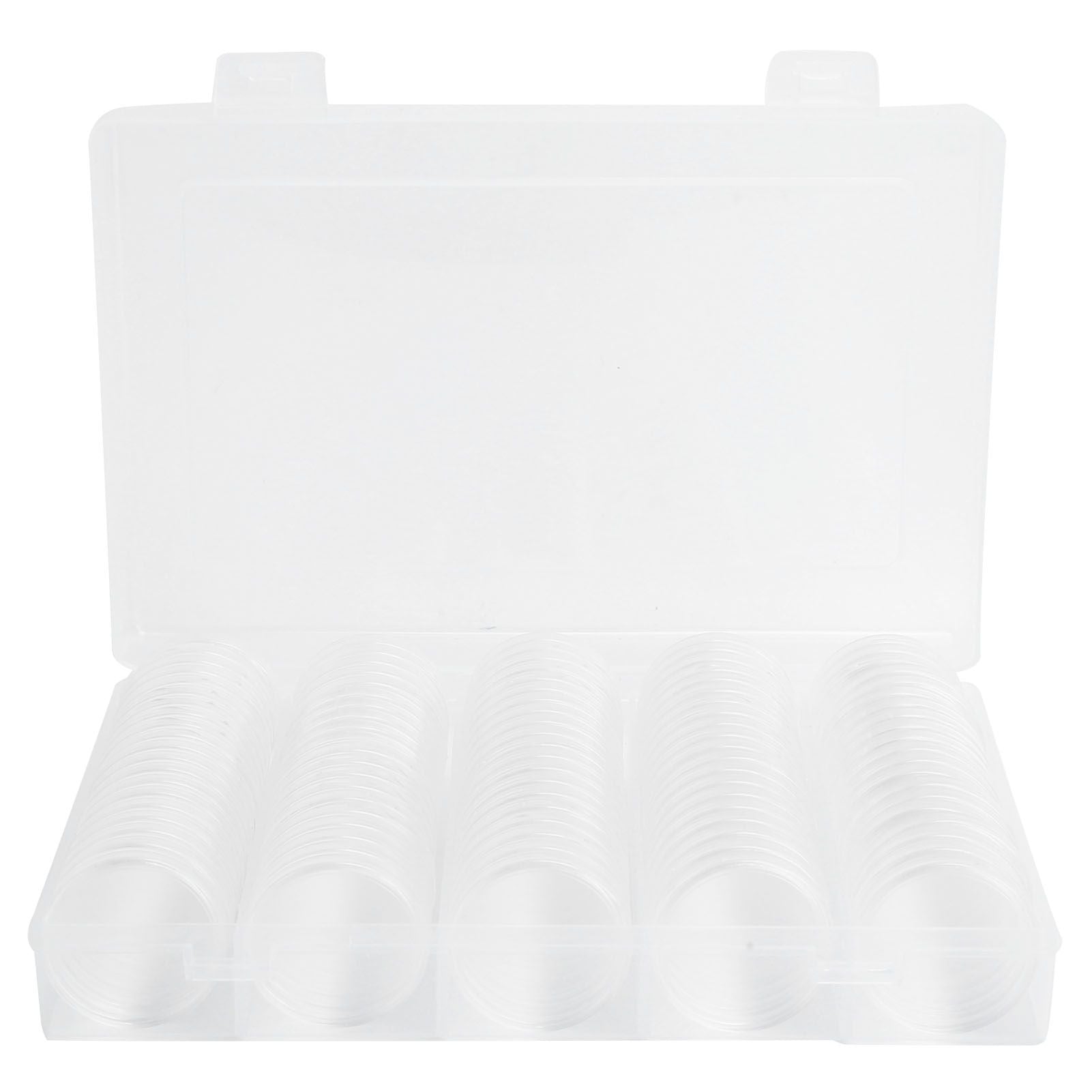 100PCS Transparent Coin Storage Box 17/20/25/27/30mm Round Coin Capsules Containers Protector