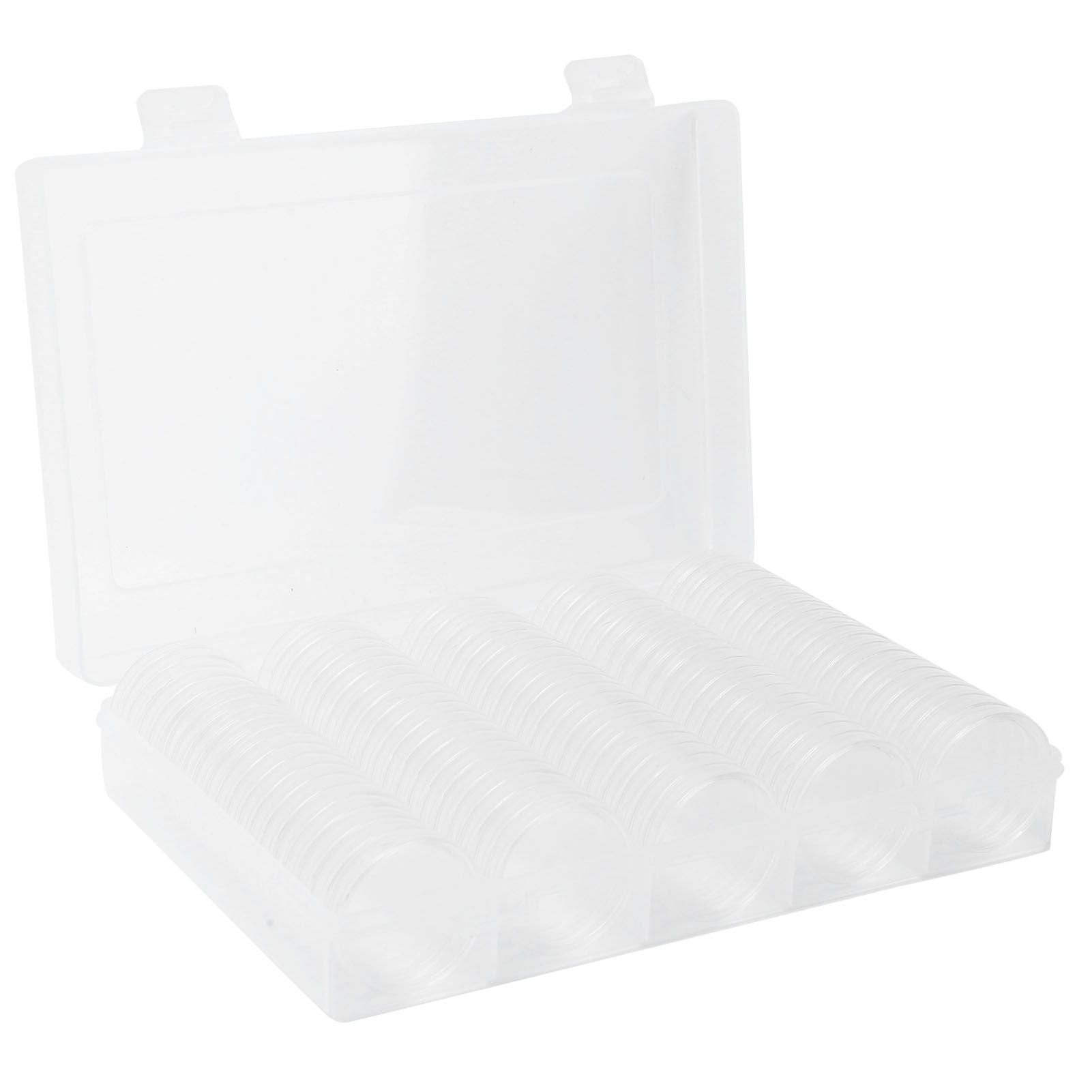 100PCS Transparent Coin Storage Box 17/20/25/27/30mm Round Coin Capsules Containers Protector
