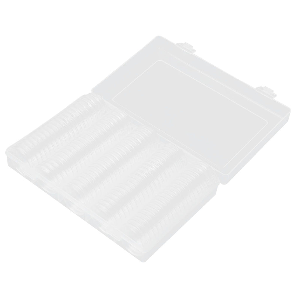 100PCS Transparent Coin Storage Box 17/20/25/27/30mm Round Coin Capsules Containers Protector