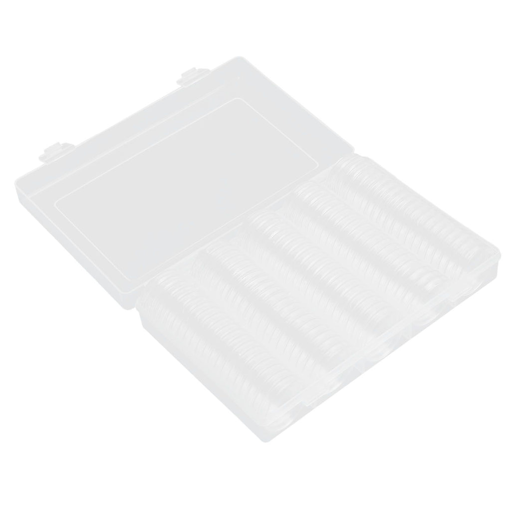 100PCS Transparent Coin Storage Box 17/20/25/27/30mm Round Coin Capsules Containers Protector