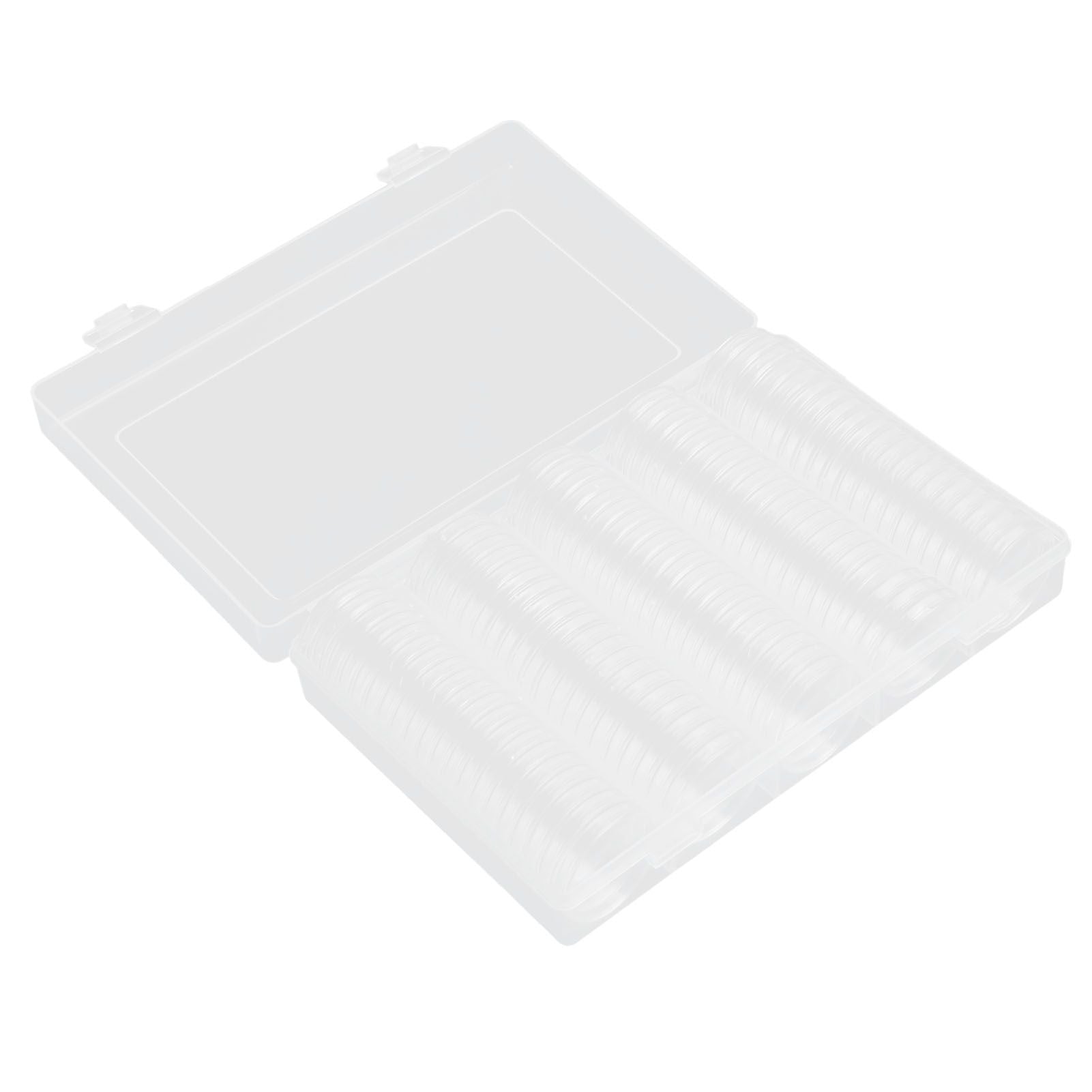 100PCS Transparent Coin Storage Box 17/20/25/27/30mm Round Coin Capsules Containers Protector
