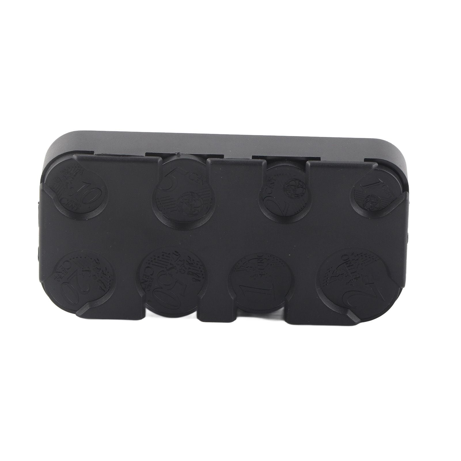 Rectangle Euro Coin Dispenser Plastic Coin Holders Storage Box Organizer Car Use