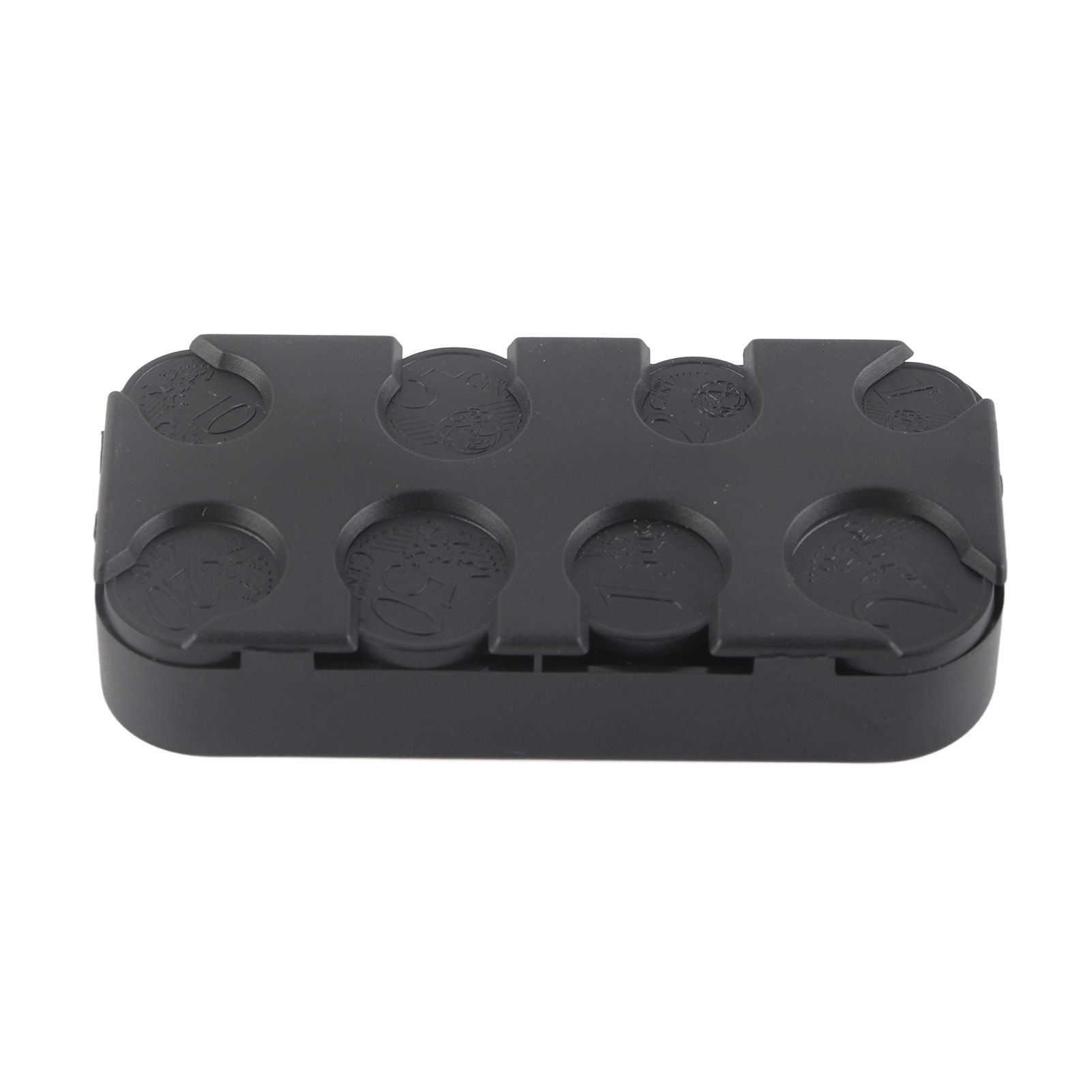 Rectangle Euro Coin Dispenser Plastic Coin Holders Storage Box Organizer Car Use