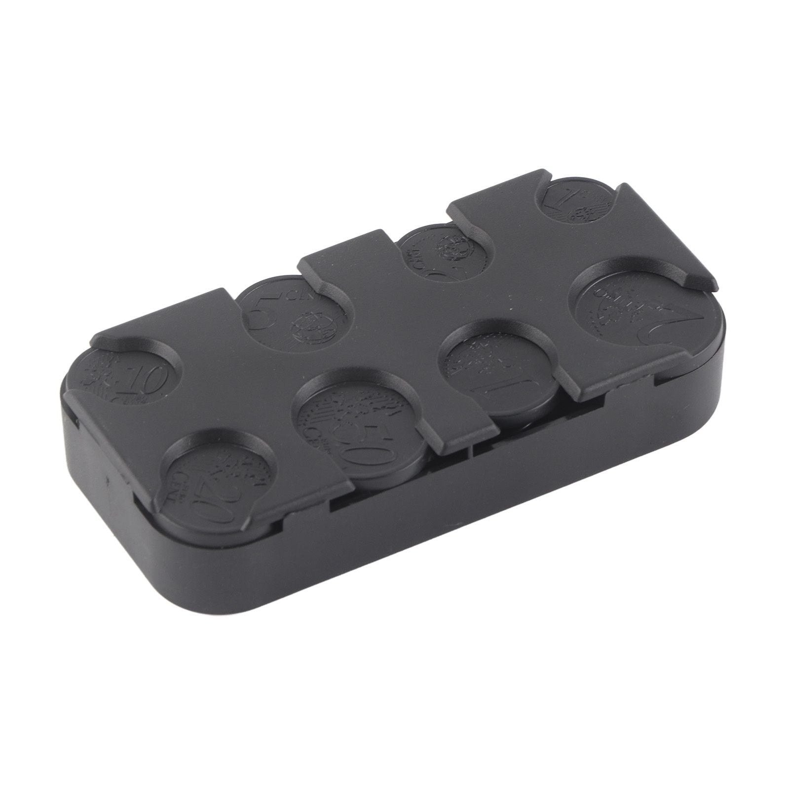 Rectangle Euro Coin Dispenser Plastic Coin Holders Storage Box Organizer Car Use