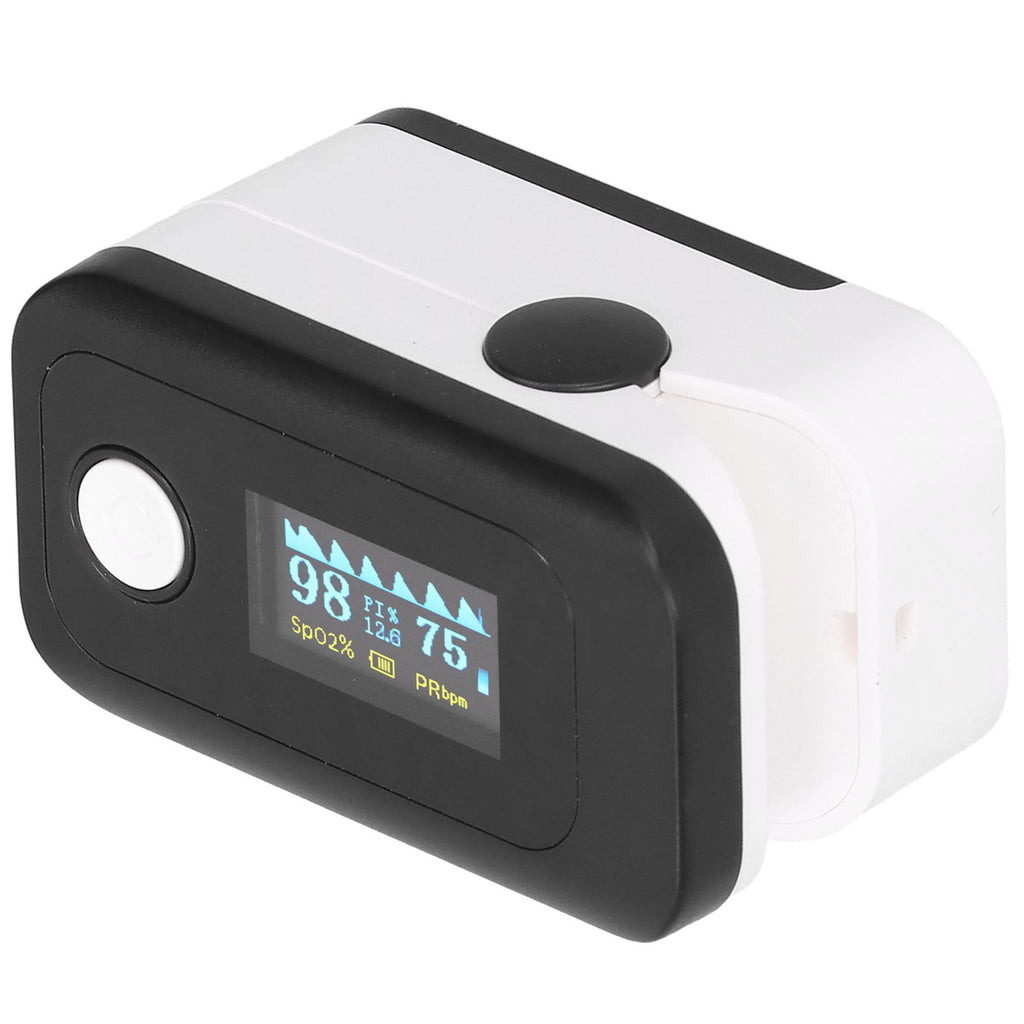 Fingertip Pulse Oximeter LED Screen Blood Oxygen Saturation Monitor with Lanyard Black