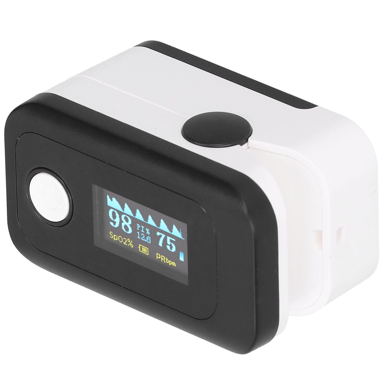 Fingertip Pulse Oximeter LED Screen Blood Oxygen Saturation Monitor with Lanyard Black