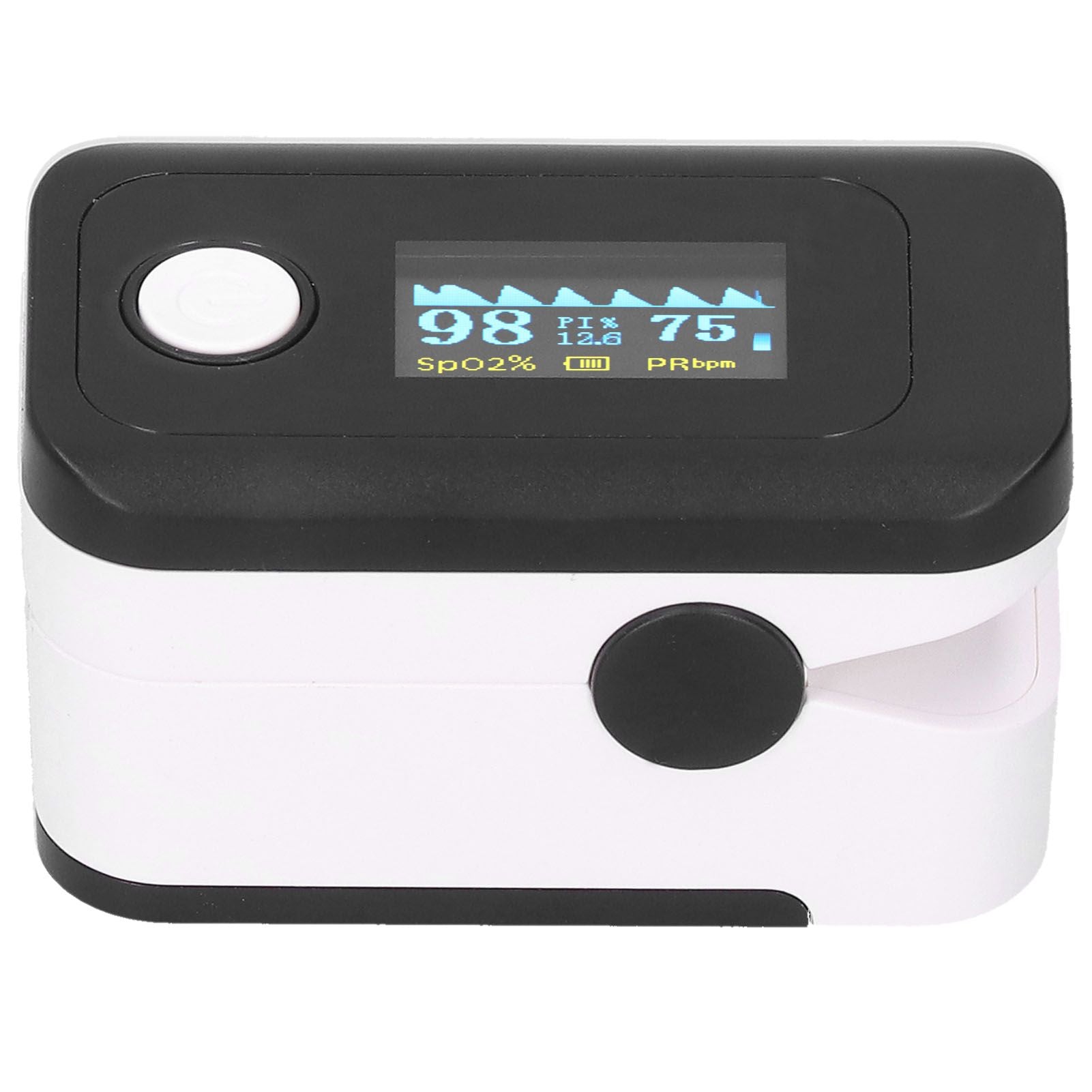 Fingertip Pulse Oximeter LED Screen Blood Oxygen Saturation Monitor with Lanyard Black