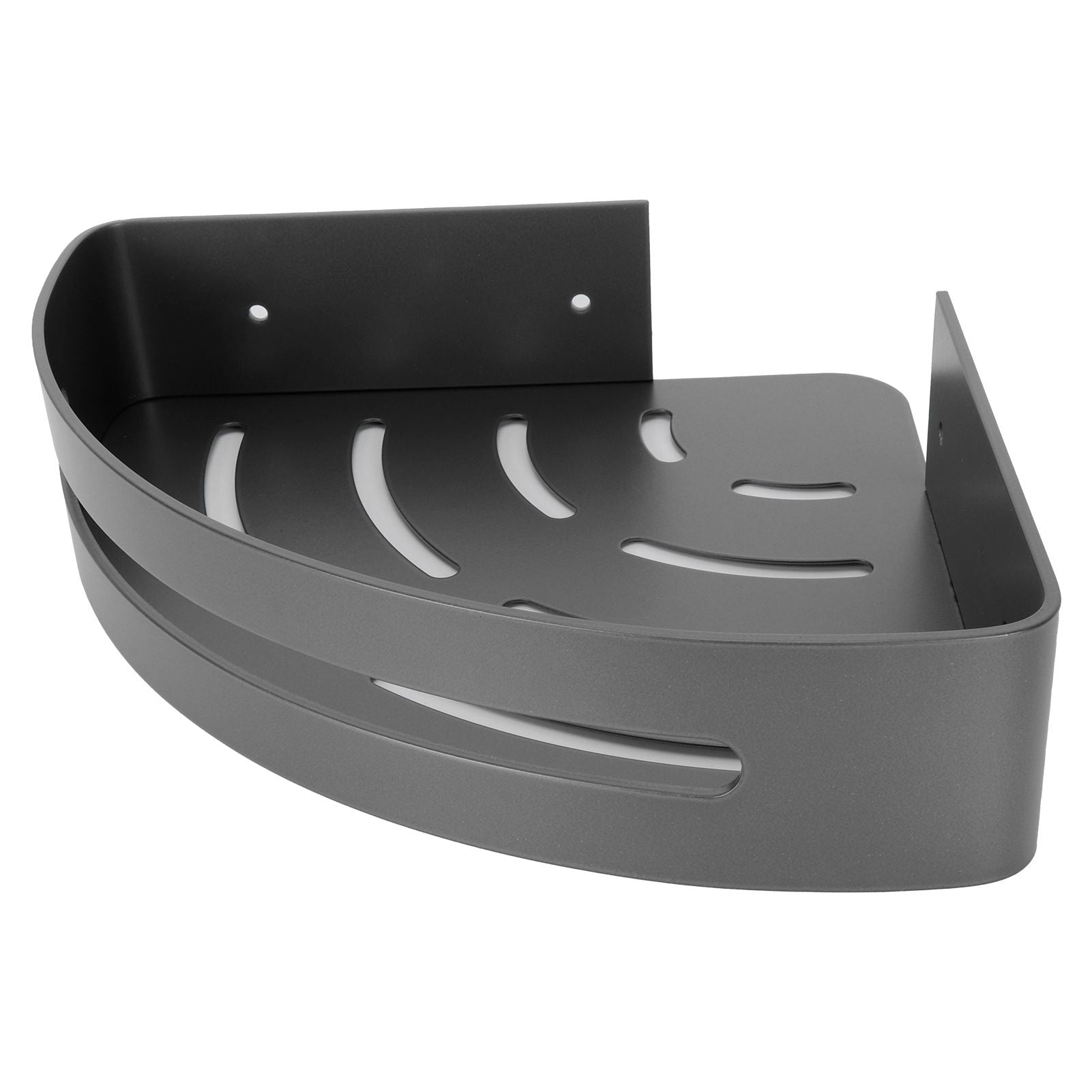 Gray Corner Shelf Space Aluminum Triangular Storage Rack Organizer Bathroom Accessory