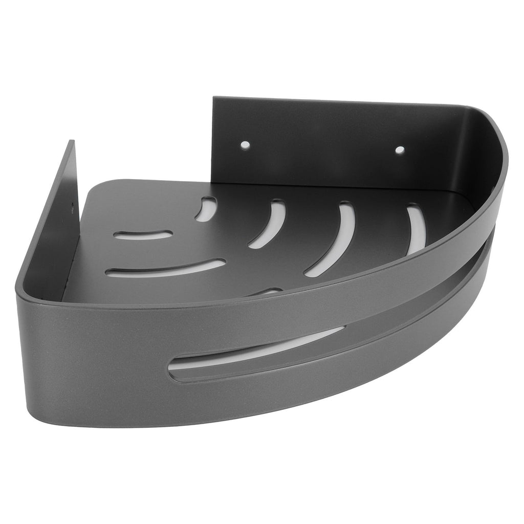 Gray Corner Shelf Space Aluminum Triangular Storage Rack Organizer Bathroom Accessory