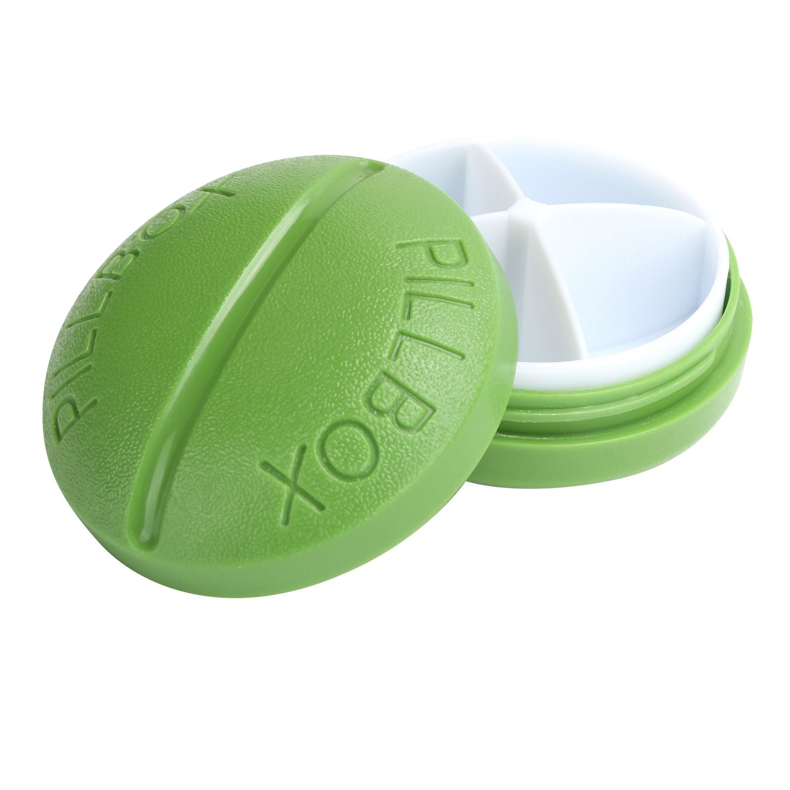 4 Grid Pills Case Round Portable Medicine Box Holder Organizer for Home Travel SuppliesGreen