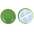 4 Grid Pills Case Round Portable Medicine Box Holder Organizer for Home Travel SuppliesGreen