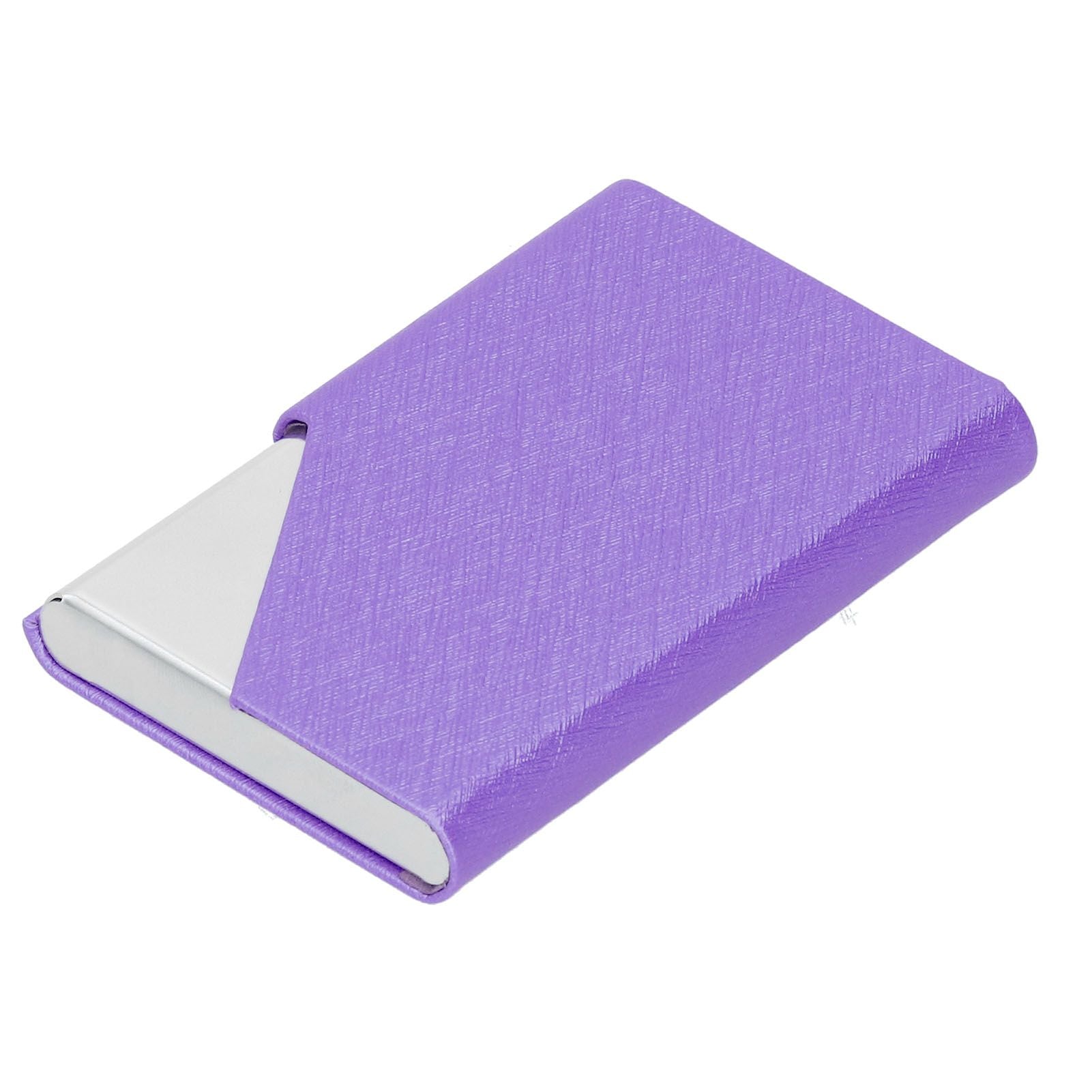 Business Card Holder Stainless Steel Innovative Name Card Case Organizer for Commercial UsePurple 007#