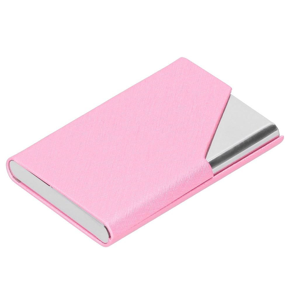 Business Card Holder Stainless Steel Innovative Name Card Case Organizer for Commercial UsePink 007#