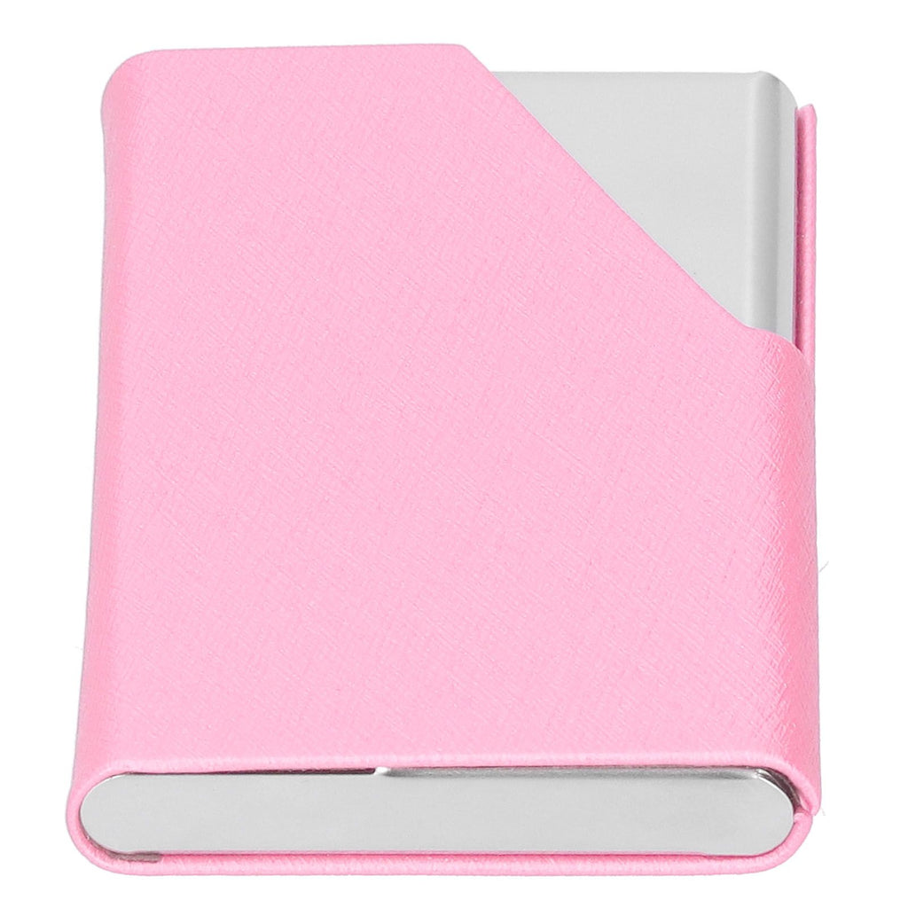 Business Card Holder Stainless Steel Innovative Name Card Case Organizer for Commercial UsePink 007#