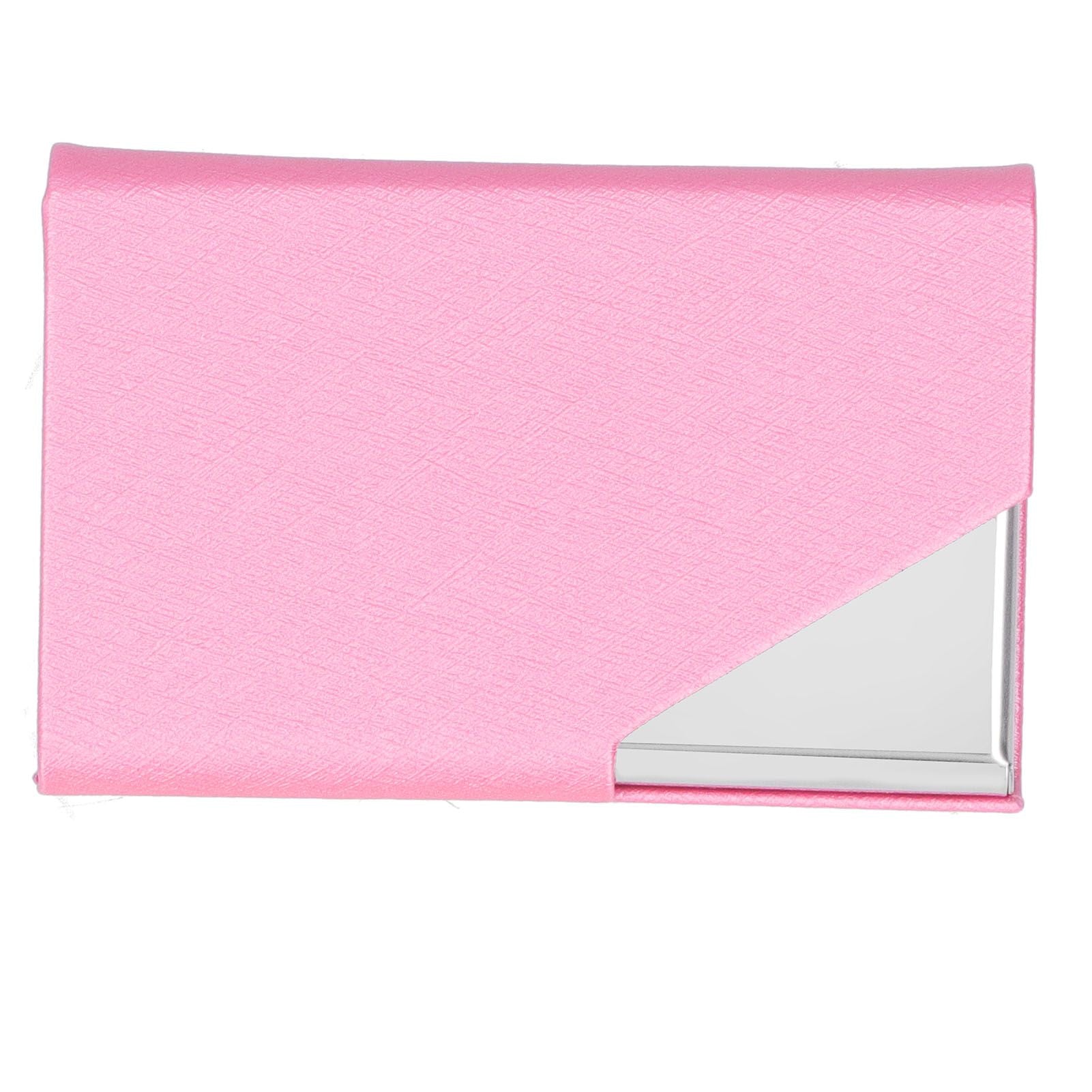Business Card Holder Stainless Steel Innovative Name Card Case Organizer for Commercial UsePink 007#