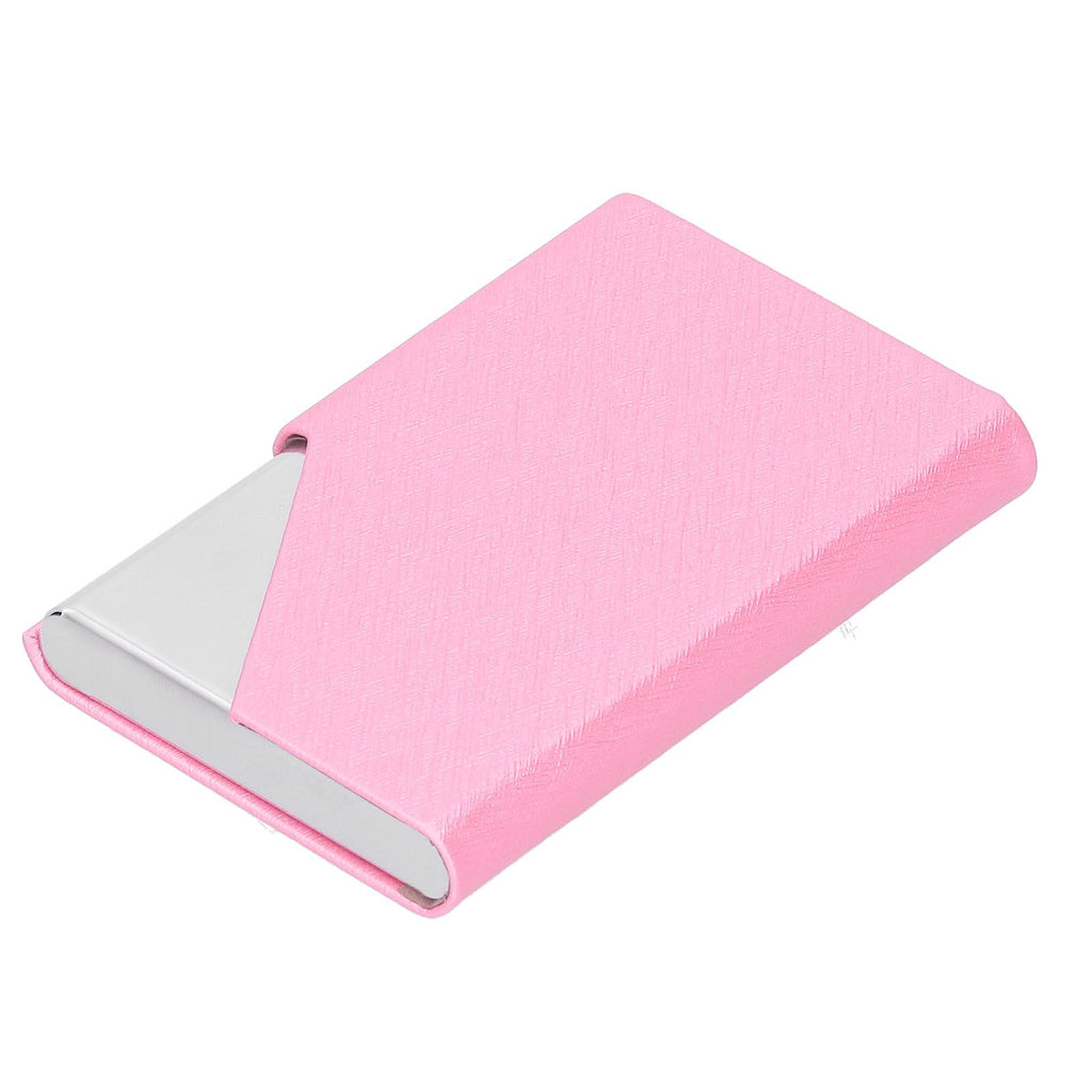 Business Card Holder Stainless Steel Innovative Name Card Case Organizer for Commercial UsePink 007#