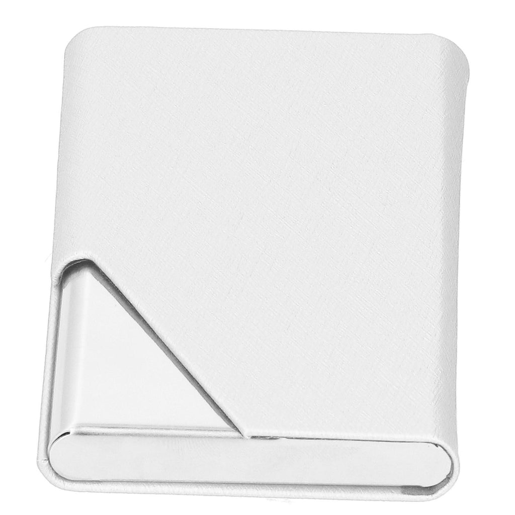 Business Card Holder Stainless Steel Innovative Name Card Case Organizer for Commercial UseWhite 007#