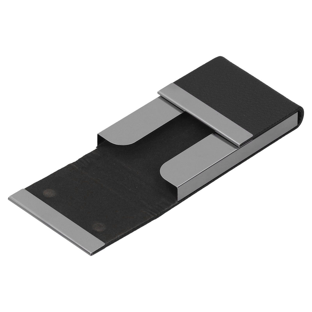 Large Capacity Business Card Holder Pocket Name Card Box Case for Men Double OpenBlack 400#