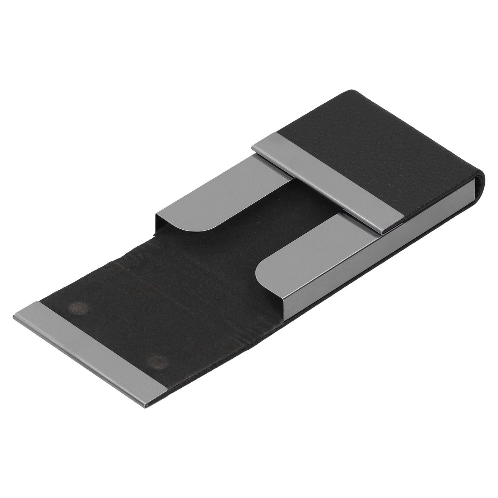 Large Capacity Business Card Holder Pocket Name Card Box Case for Men Double OpenBlack 400#