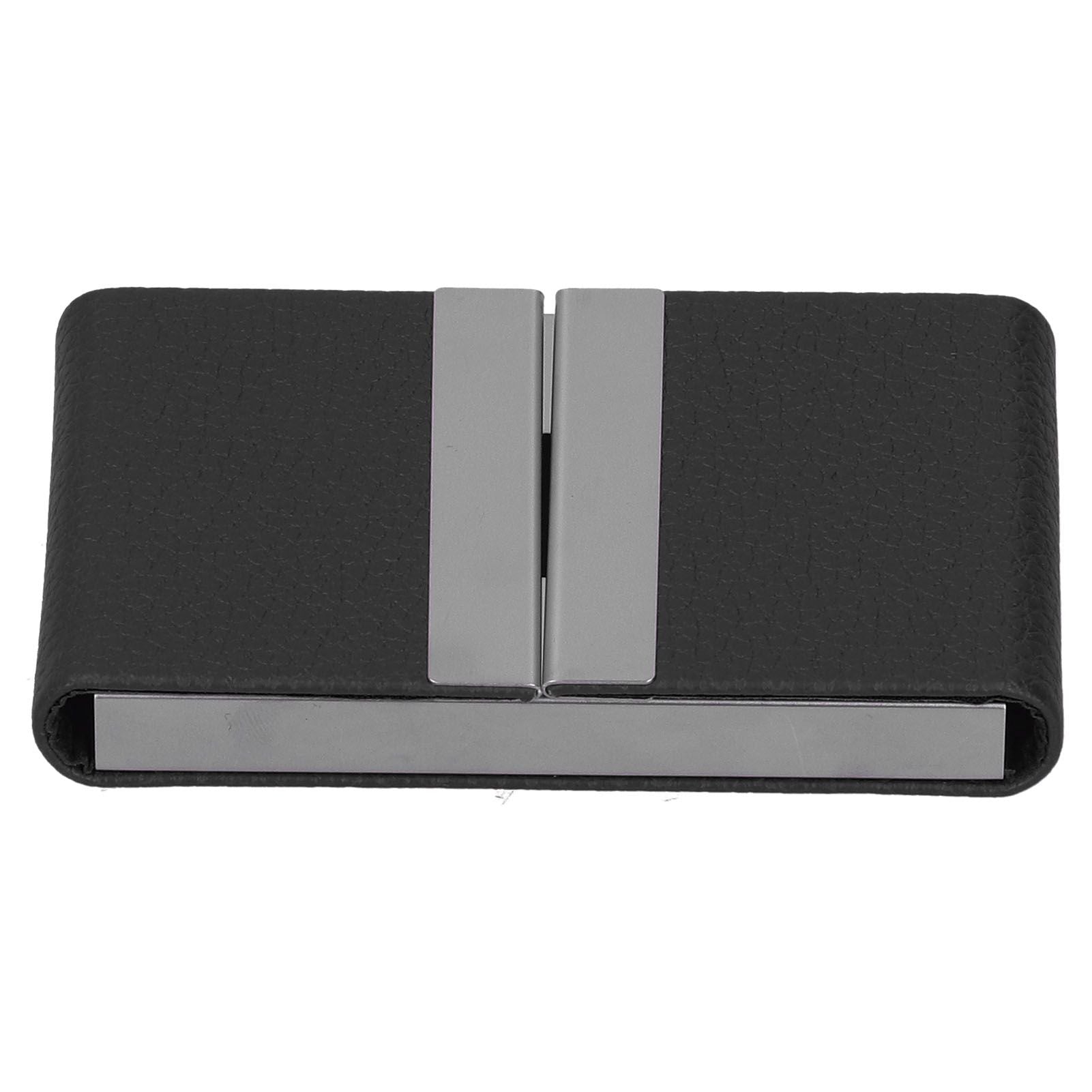 Large Capacity Business Card Holder Pocket Name Card Box Case for Men Double OpenBlack 400#