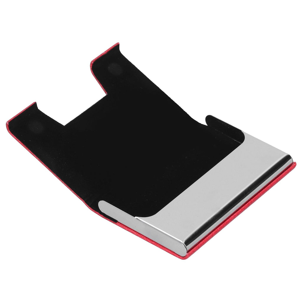 Business Name Card Holder Case Stainless Steel Organizer Portable for Business WorksRed 336#