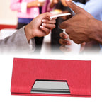 Business Name Card Holder Case Stainless Steel Organizer Portable for Business WorksRed 336#