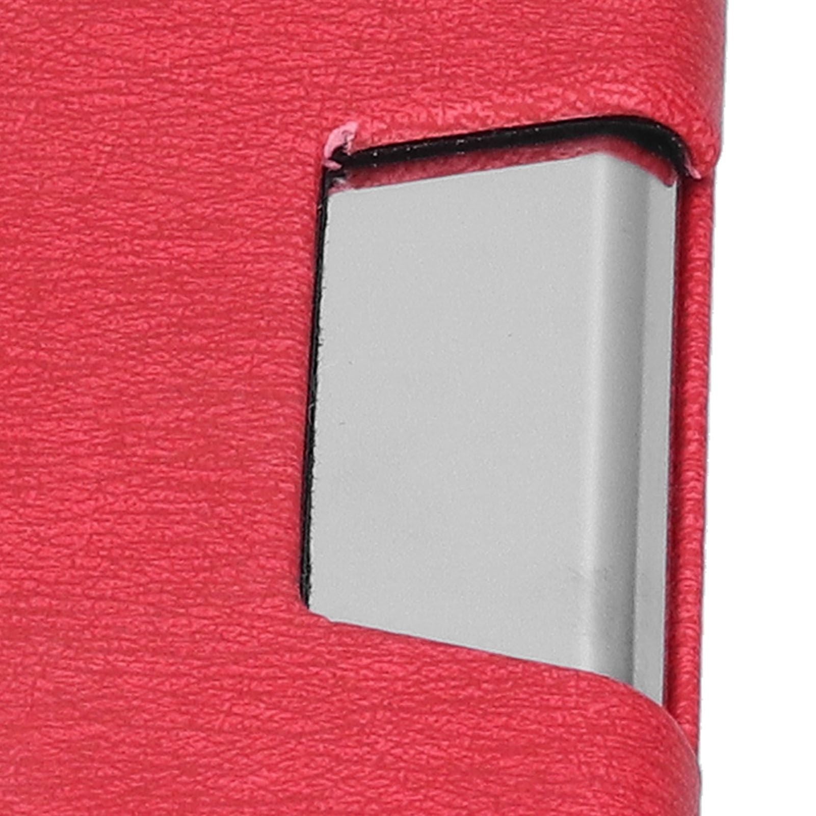 Business Name Card Holder Case Stainless Steel Organizer Portable for Business WorksRed 336#