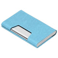 Business Name Card Holder Case Stainless Steel Organizer Portable for Business WorksBlue 336#