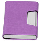 Business Name Card Holder Case Stainless Steel Organizer Portable for Business WorksPurple 336#