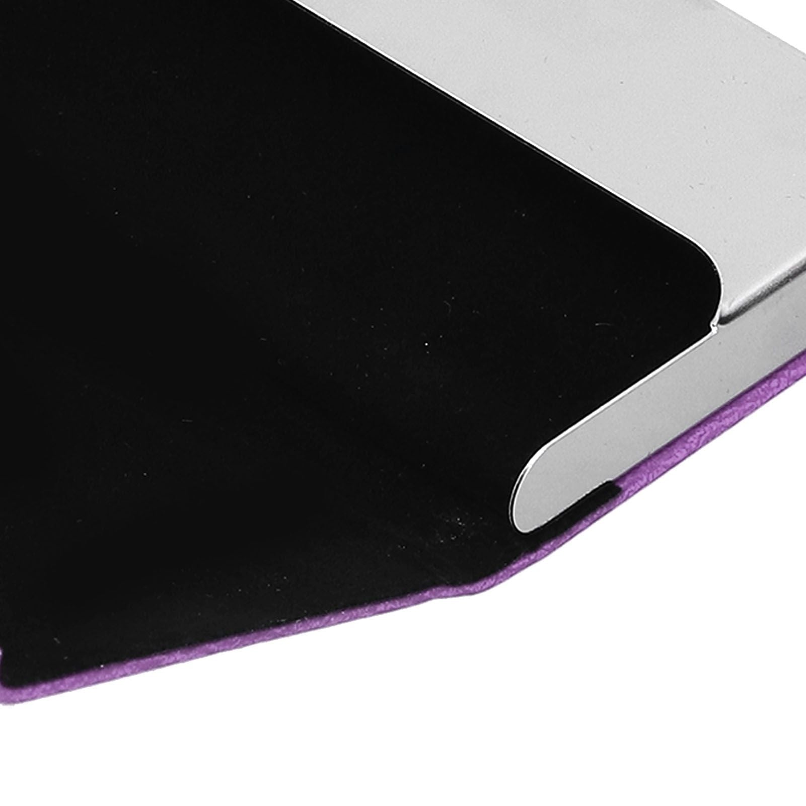 Business Name Card Holder Case Stainless Steel Organizer Portable for Business WorksPurple 336#