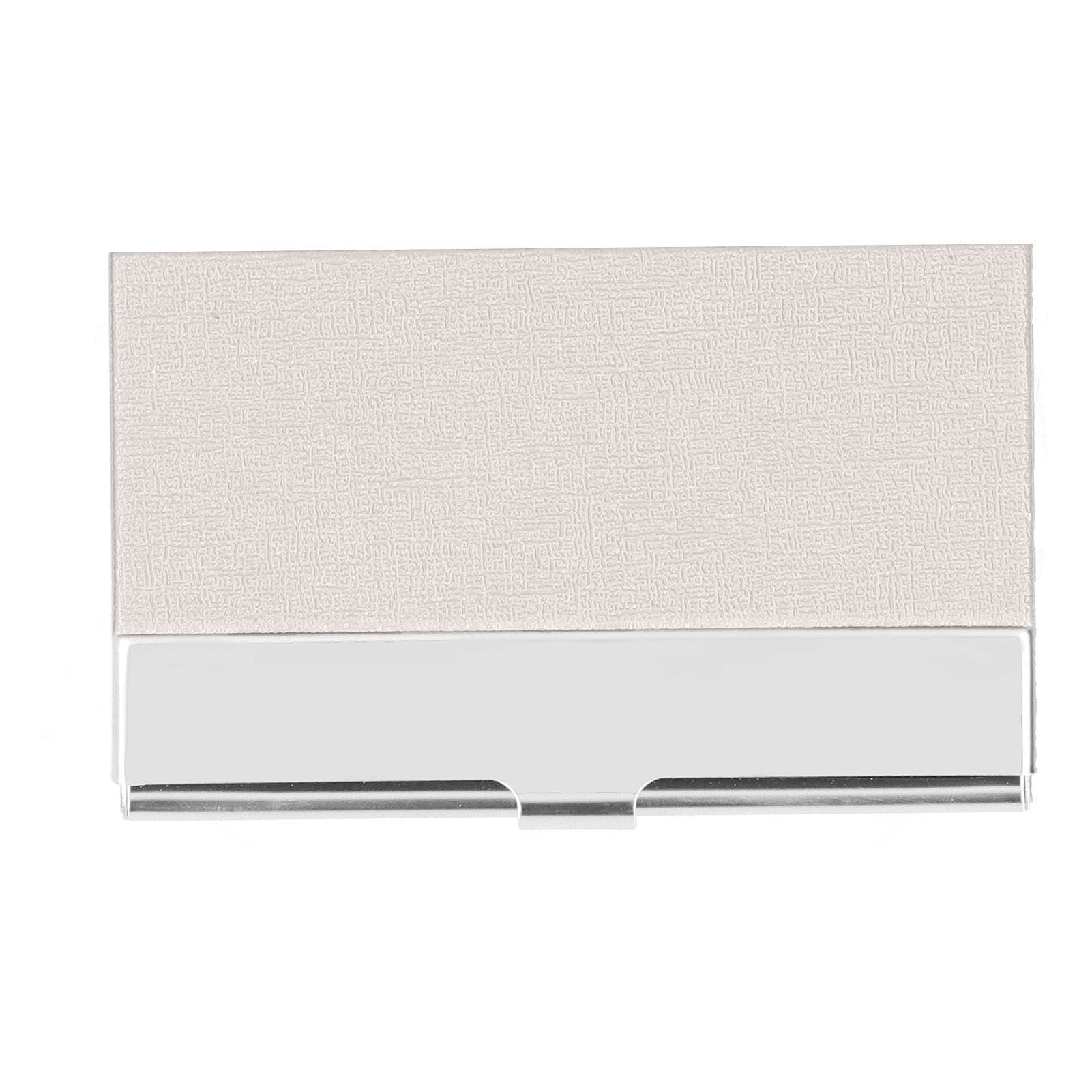Business Card Holder Stainless Steel Name Card Case for Traveling and Business SuppliesWhite 701#