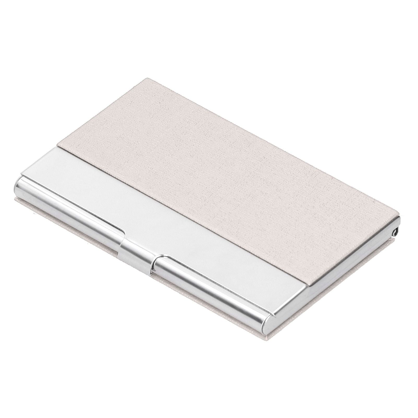 Business Card Holder Stainless Steel Name Card Case for Traveling and Business SuppliesWhite 701#