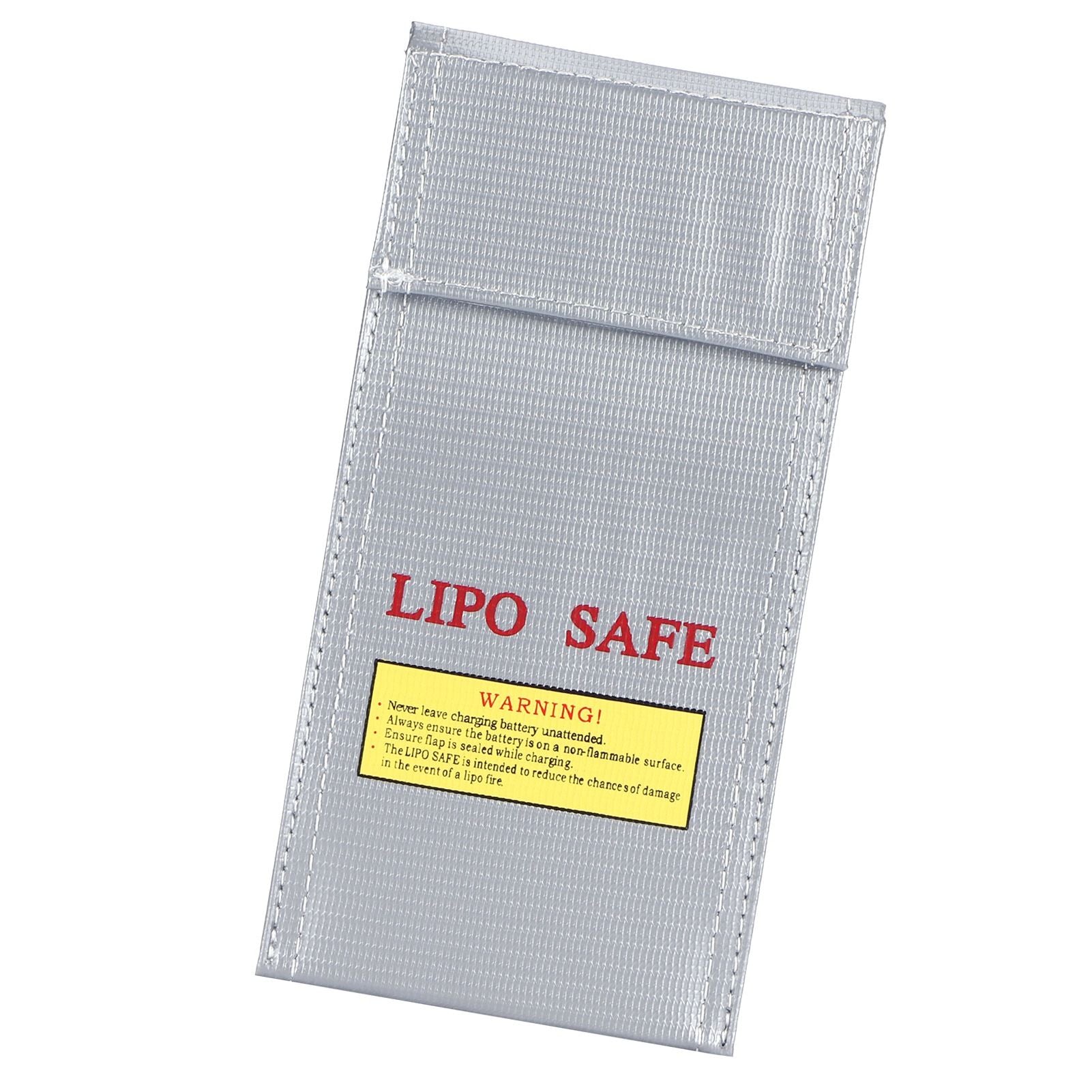 Lithium Ion Battery Safe Bag Fireproof Explosion Proof Storage Bag Protector 10x20cm