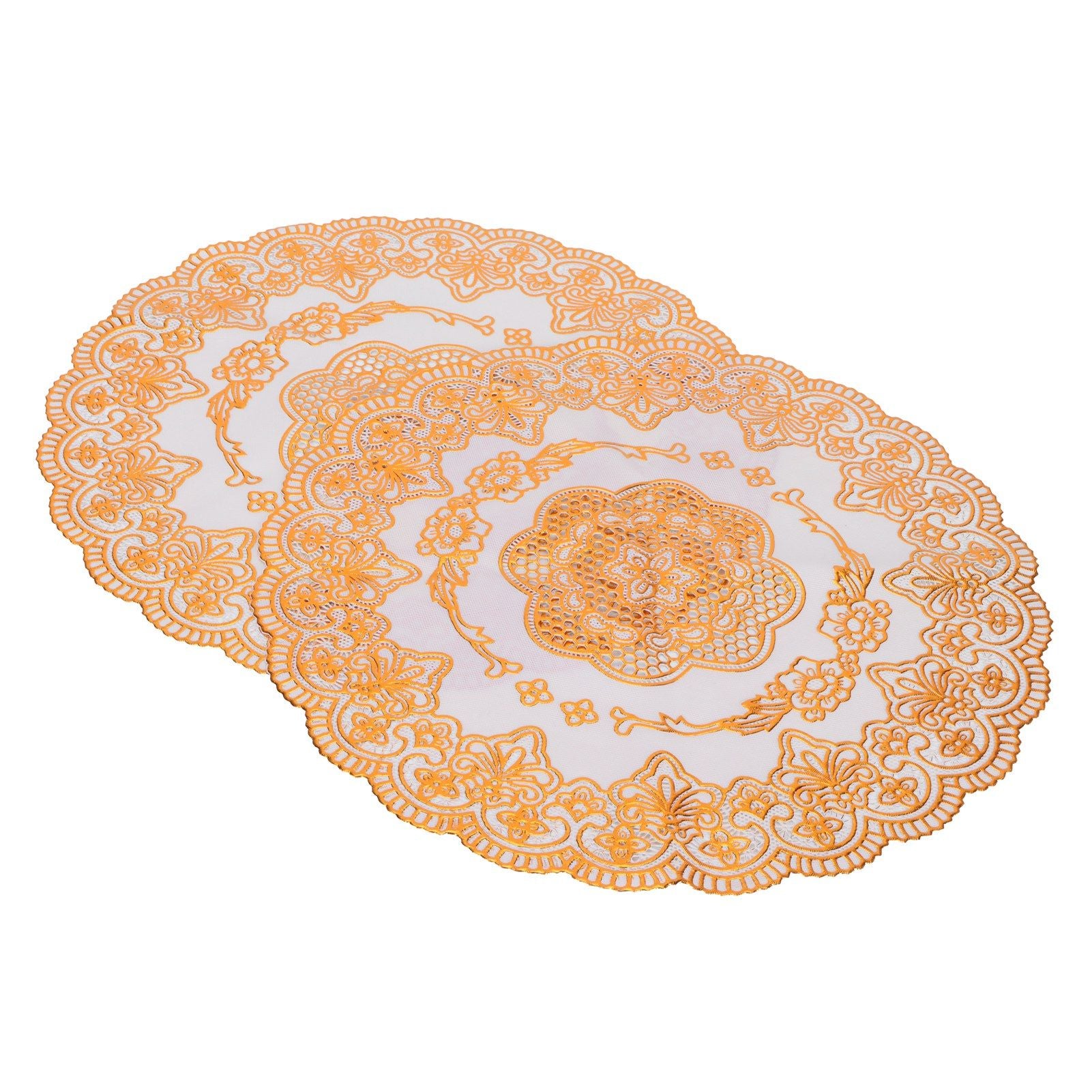 2PCS 30cmx30cm Table Mats Gold Dining Table Placemats for Wedding Party SuppliesStyle 01