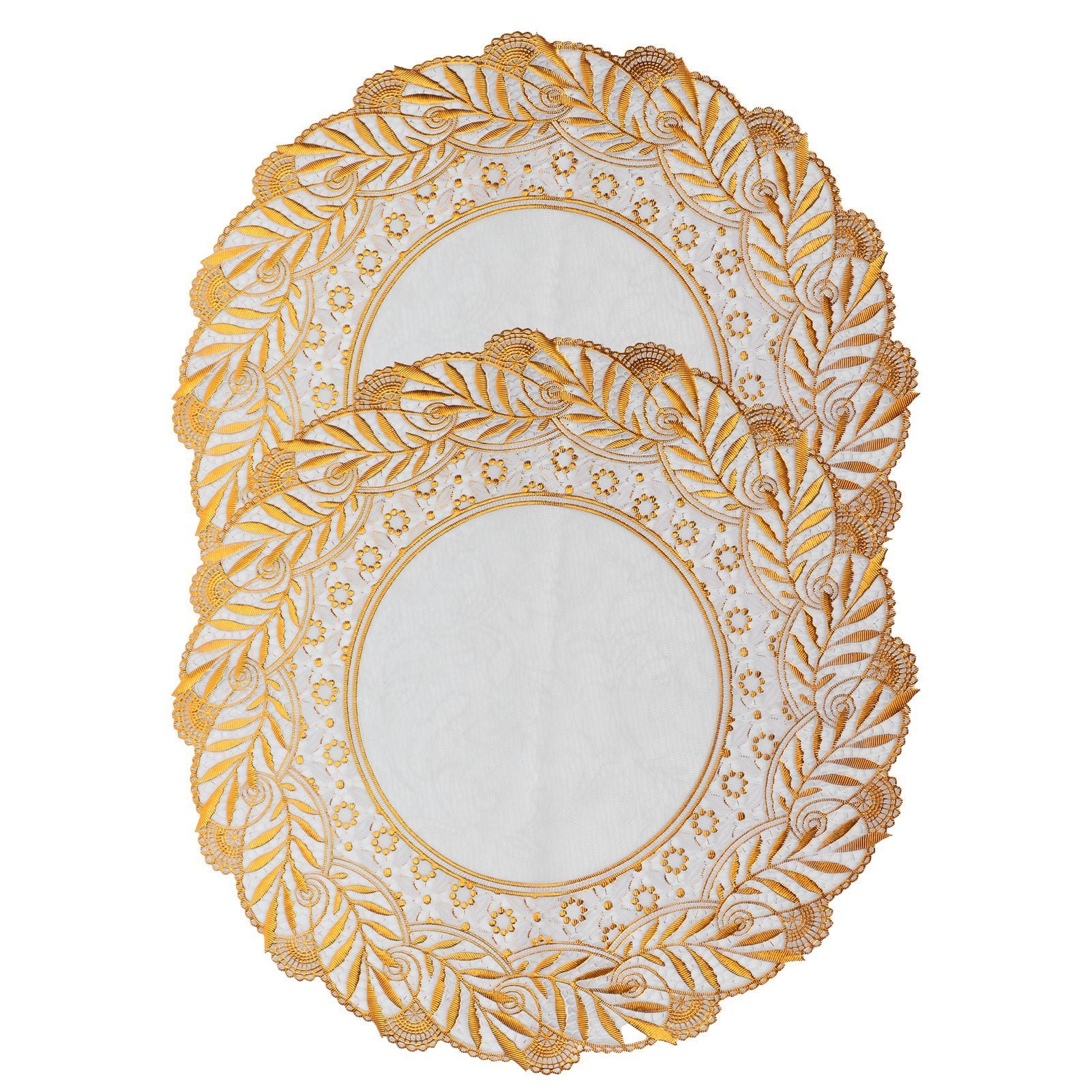 2PCS 30cmx30cm Table Mats Gold Dining Table Placemats for Wedding Party SuppliesStyle 02