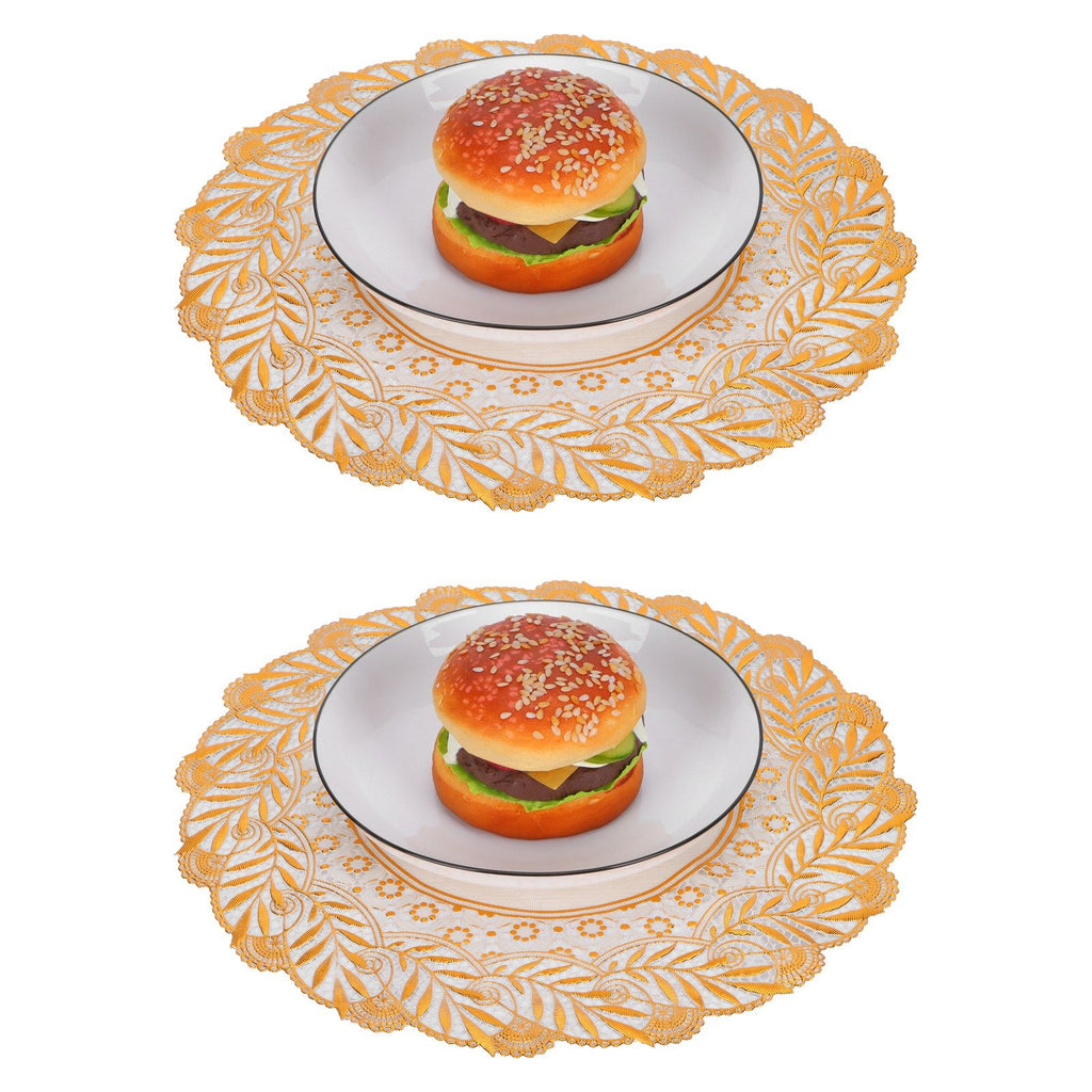 2PCS 30cmx30cm Table Mats Gold Dining Table Placemats for Wedding Party SuppliesStyle 02