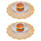 2PCS 30cmx30cm Table Mats Gold Dining Table Placemats for Wedding Party SuppliesStyle 02