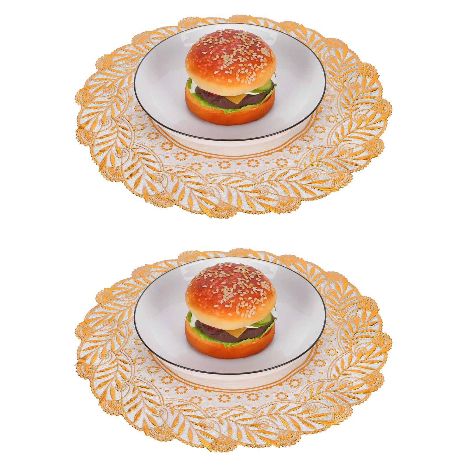 2PCS 30cmx30cm Table Mats Gold Dining Table Placemats for Wedding Party SuppliesStyle 02