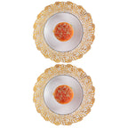 2PCS 30cmx30cm Table Mats Gold Dining Table Placemats for Wedding Party SuppliesStyle 02