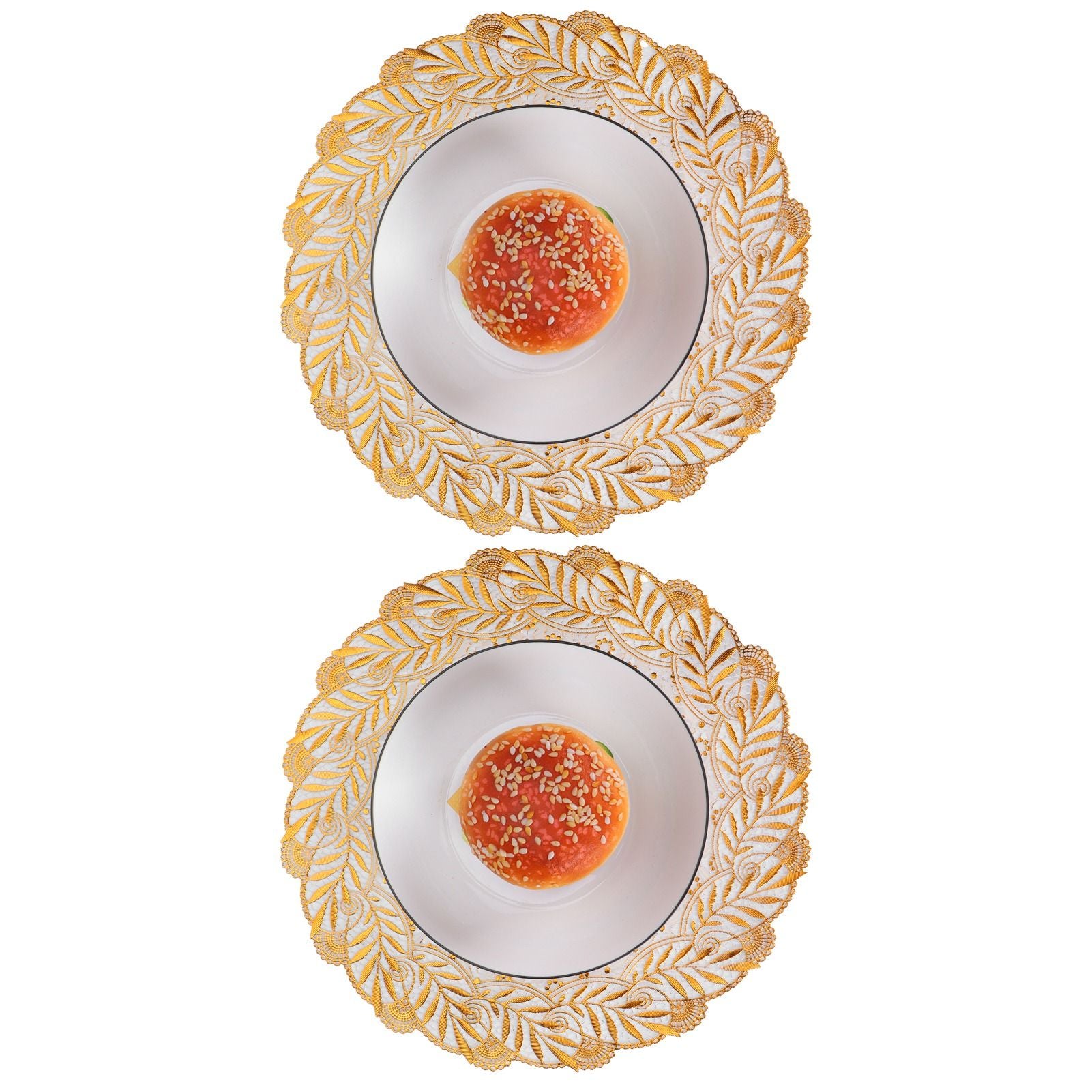 2PCS 30cmx30cm Table Mats Gold Dining Table Placemats for Wedding Party SuppliesStyle 02