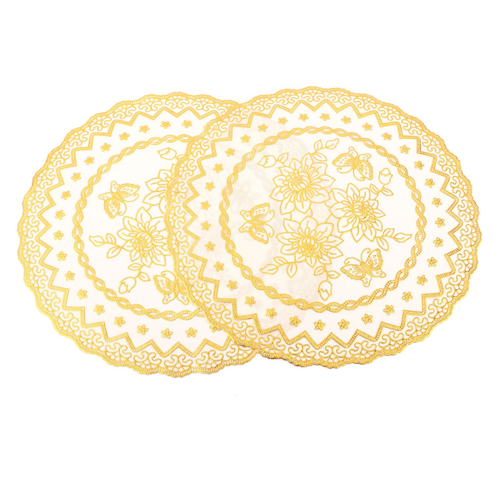 2PCS 30cmx30cm Table Mats Gold Dining Table Placemats for Wedding Party SuppliesStyle 03