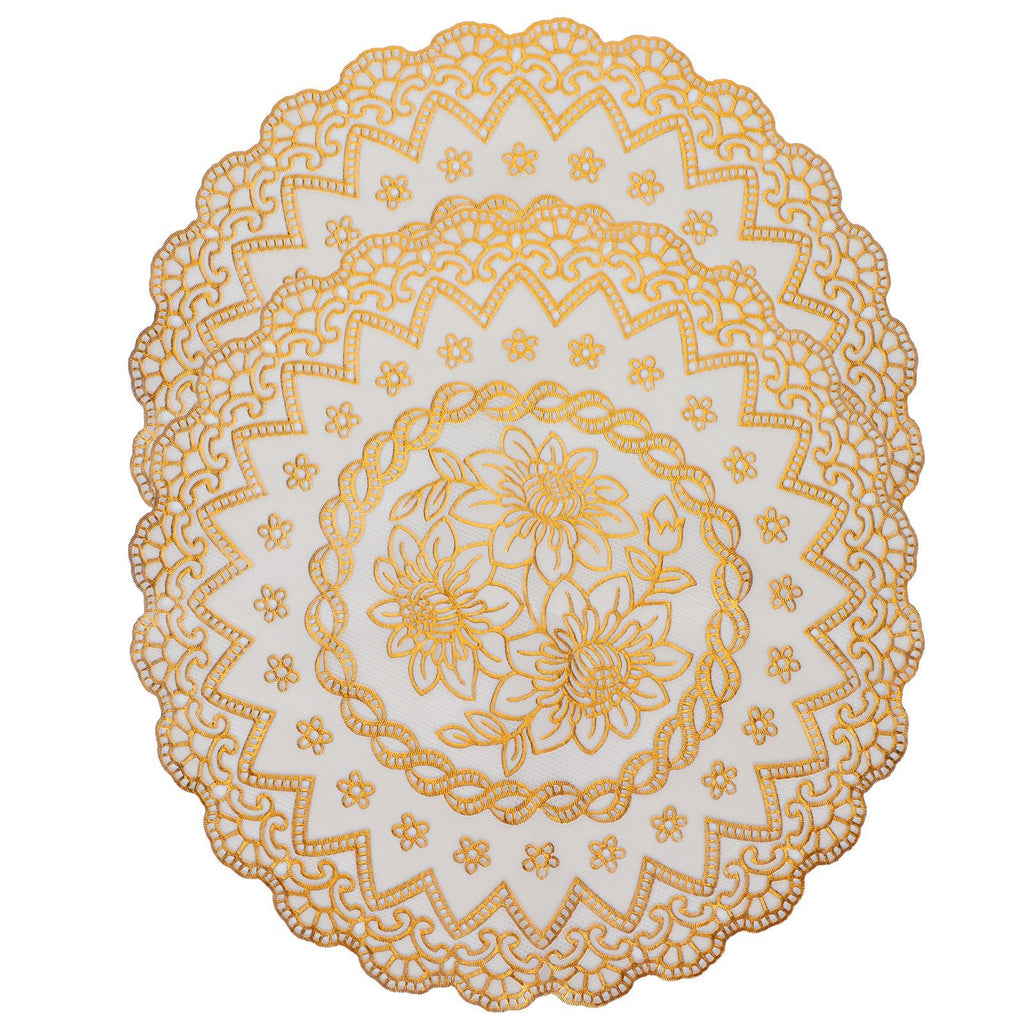 2PCS 30cmx30cm Table Mats Gold Dining Table Placemats for Wedding Party SuppliesStyle 03