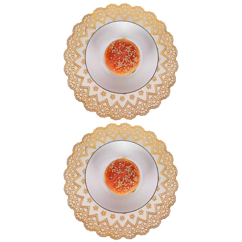 2PCS 30cmx30cm Table Mats Gold Dining Table Placemats for Wedding Party SuppliesStyle 03