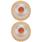 2PCS 30cmx30cm Table Mats Gold Dining Table Placemats for Wedding Party SuppliesStyle 03